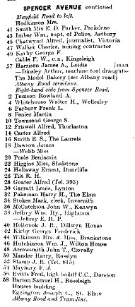 Spencer Avenue 1912 Directory p2